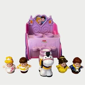 Little People Disney Princess Royal Wedding Carriage & 4 Figures